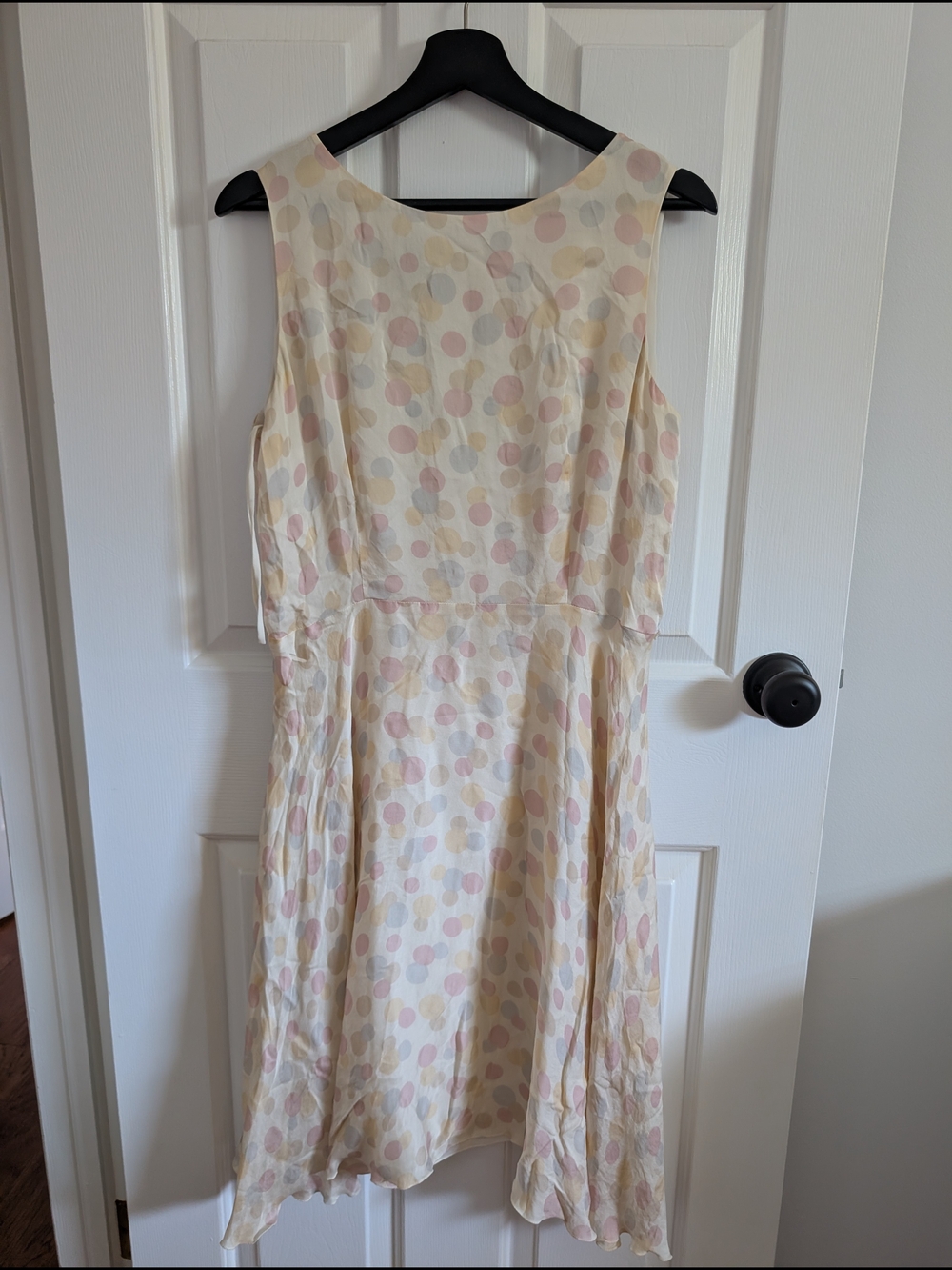 The Vintage Twin Women's Cream Pastel Polka Dot Midi Dress Size 12